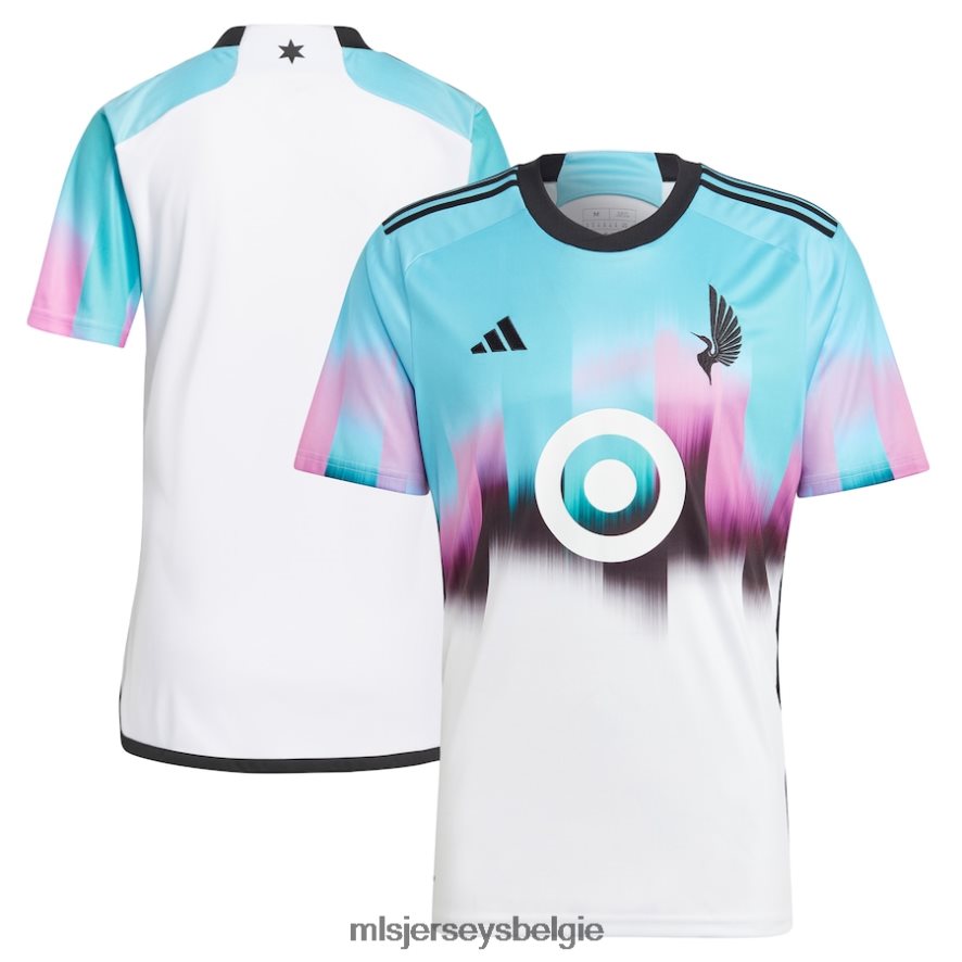 Jersey zijn MLS Jerseys Heren Minnesota United FC adidas wit 2023 replica-shirt van het noorderlichttenue 4P40P426