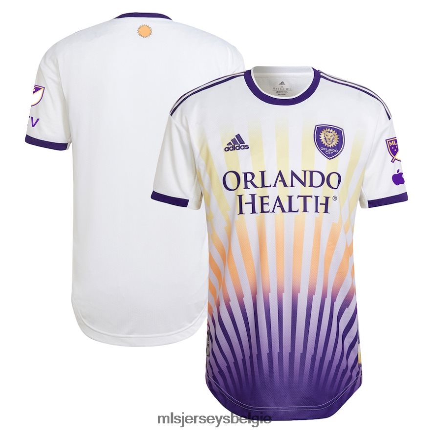 Jersey zijn MLS Jerseys Heren Orlando City Sc Adidas Wit 2023 The Sunshine Kit Authentieke Jersey 4P40P4468