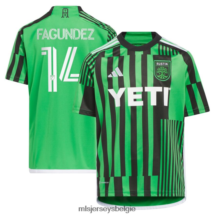 Jersey zijn MLS Jerseys kinderen austin fc diego fagundez adidas groene 2023 las voces kit replica jersey 4P40P4606