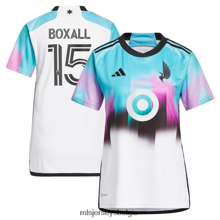 Jersey zijn MLS Jerseys vrouwen Minnesota United FC Michael Boxall Adidas wit 2023 replica jersey van het noorderlichttenue 4P40P41475